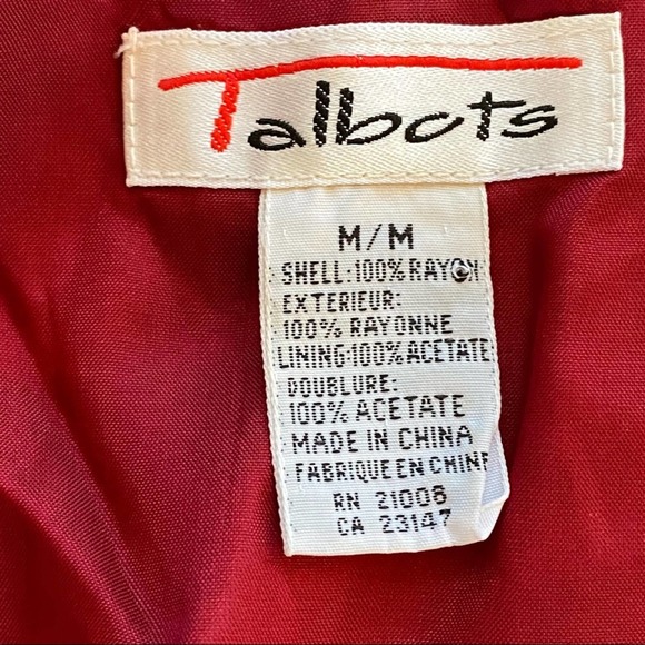 TRUE VINTAGE Talbots M Deep Red Paisley Button Front Lined Waistcoat Vest - Picture 6 of 11